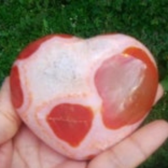Carnelian Stone / Carnelian Heart W/Druzzy - Picture 2 of 6